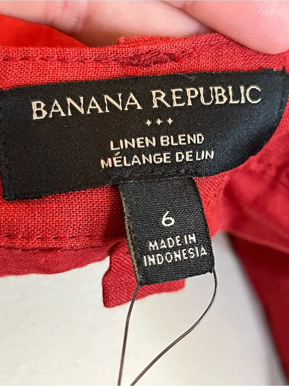 Banana Republic Embers Linen Blend Midi Skirt Pleated Pencil Rust Red Size 6